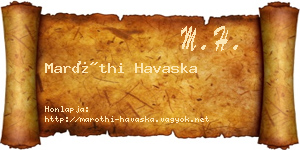 Maróthi Havaska névjegykártya